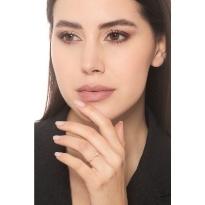 Solitario Compromiso Oro Blanco 18K Diamante 0,10 ct