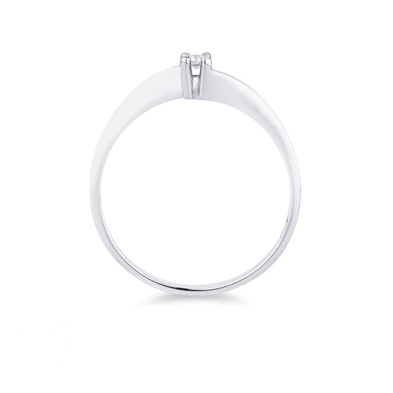 Anillo solitario en oro blanco de 18ct con diamante de 0,04 ct 