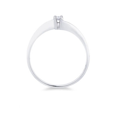Anillo solitario en oro blanco de 18ct con diamante de 0,04 ct 