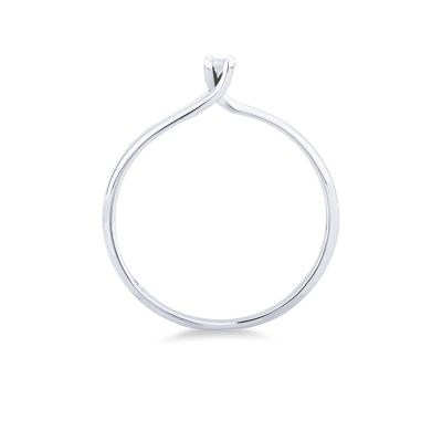Solitario en oro blanco 18 quilates con diamante 0,04 ct