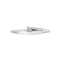 Solitario en oro blanco 18 quilates con diamante 0,04 ct 2