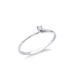 Solitario en oro blanco 18 quilates con diamante 0,04 ct