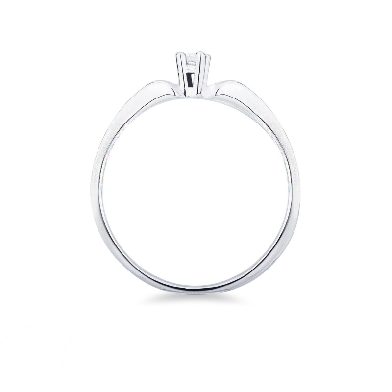 Anillo solitario en oro blanco 750 con diamante 0.04 ct Anillo solitario en oro blanco 750 con diamante 0.04 ct