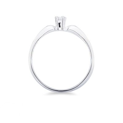 Anillo solitario en oro blanco 750 con diamante 0.04 ct