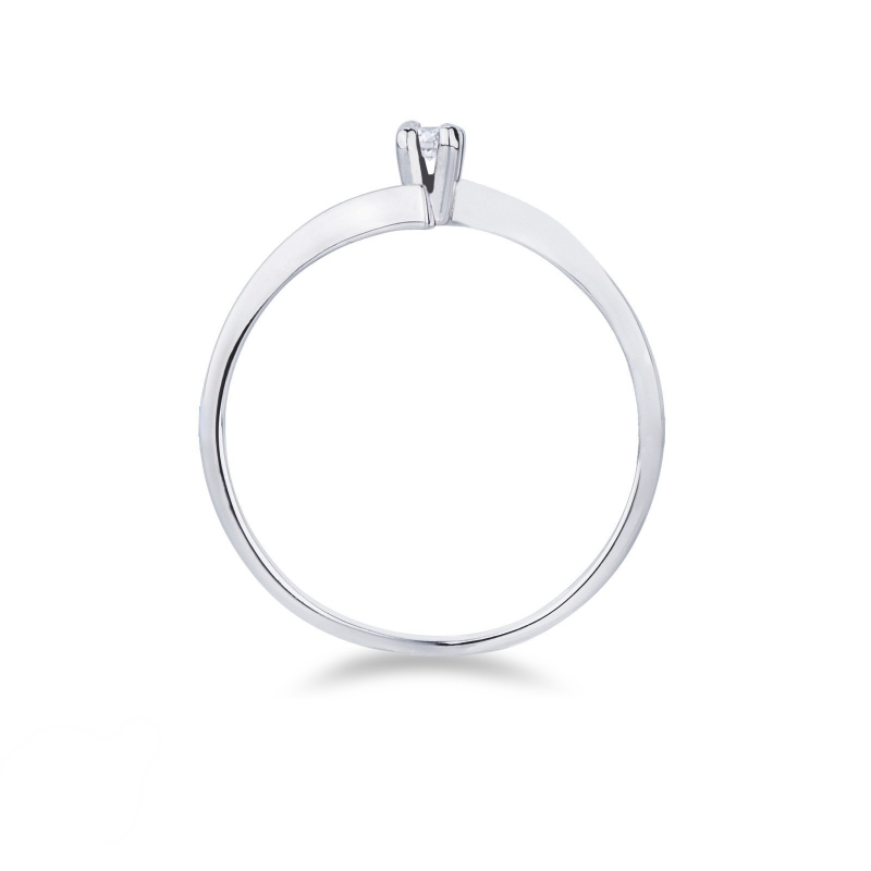 Anillo Solitaire en Oro Blanco 18k con Diamante 0.04 ct Anillo Solitaire en Oro Blanco 18k con Diamante 0.04 ct
