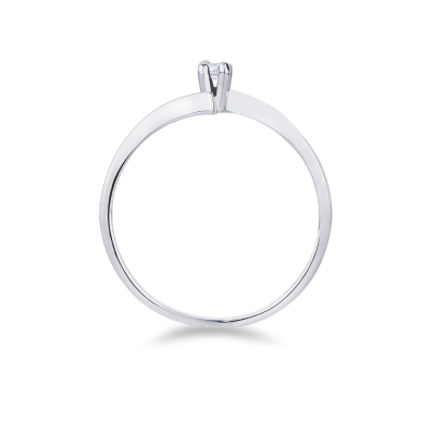 Anillo Solitaire en Oro Blanco 18k con Diamante 0.04 ct