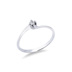 Anillo solitario en oro 18 quilates con diamante brillante 0,04 ct
