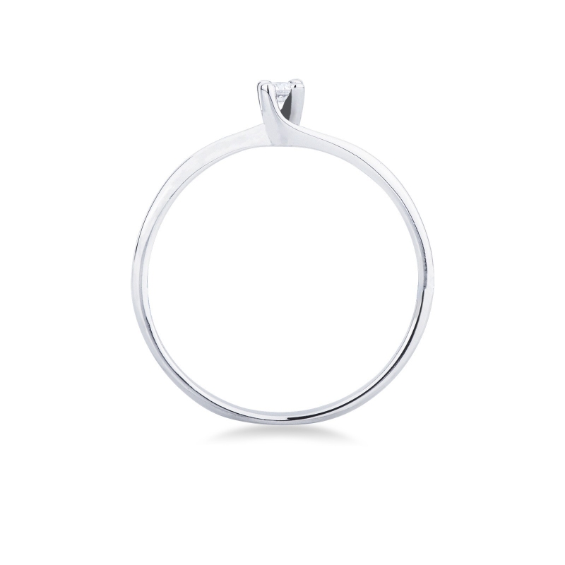 Anillo solitario en oro blanco de 18 quilates con 0.04 ct diamante Anillo solitario en oro blanco de 18 quilates con 0.04 ct diamante