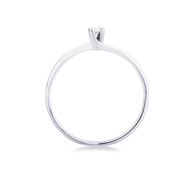 Anillo solitario en oro blanco de 18 quilates con 0.04 ct diamante