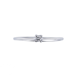 Anillo solitario 4 garras en oro blanco 750 con diamante 2