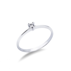Anillo solitario oro 18 quilates con diamante 0,04 ct