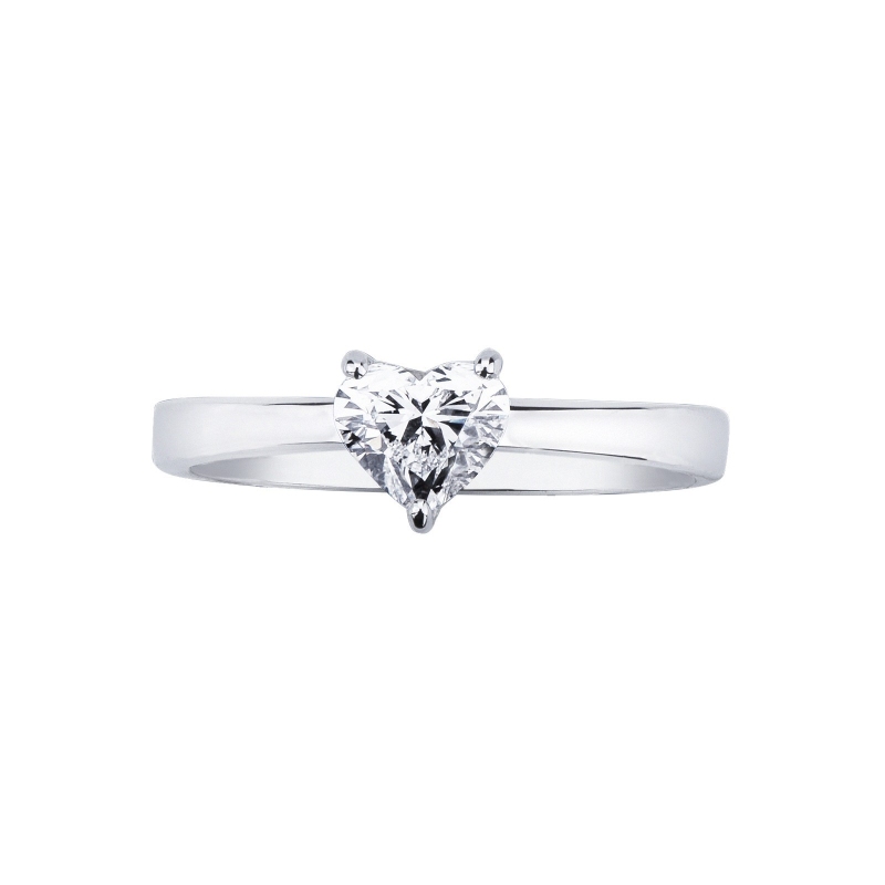 Anillo diamante corte corazón 0,70 ct GIA en oro blanco 750 Anillo diamante corte corazón 0,70 ct GIA en oro blanco 750