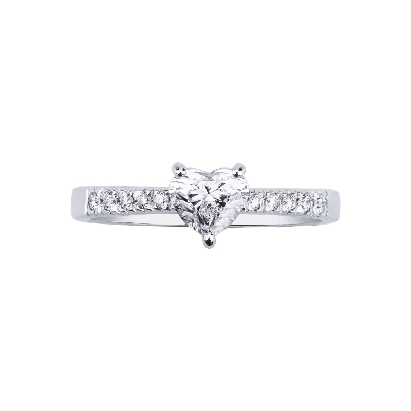 Anillo diamante corte corazón 0,70 ct GIA oro blanco 18k Anillo diamante corte corazón 0,70 ct GIA oro blanco 18k