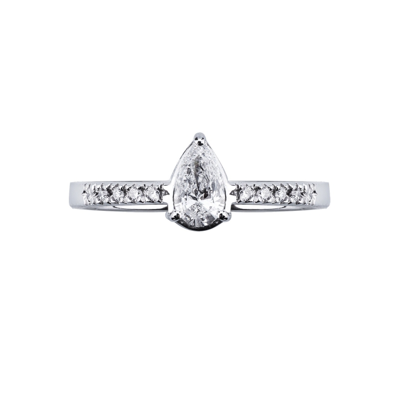 Anillo con diamante corte corazón 0,50 ct GIA en oro blanco 18k Anillo con diamante corte corazón 0,50 ct GIA en oro blanco 18k