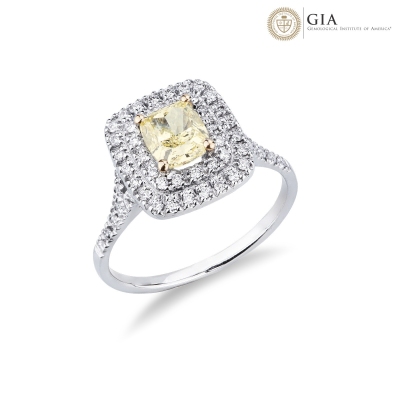 Anillo Diamante Fancy Yellow Natural GIA 1.16CT oro 18k