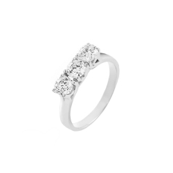 Anillo trilogía de oro blanco de 18 kilates con diamantes de 1,20 quilates