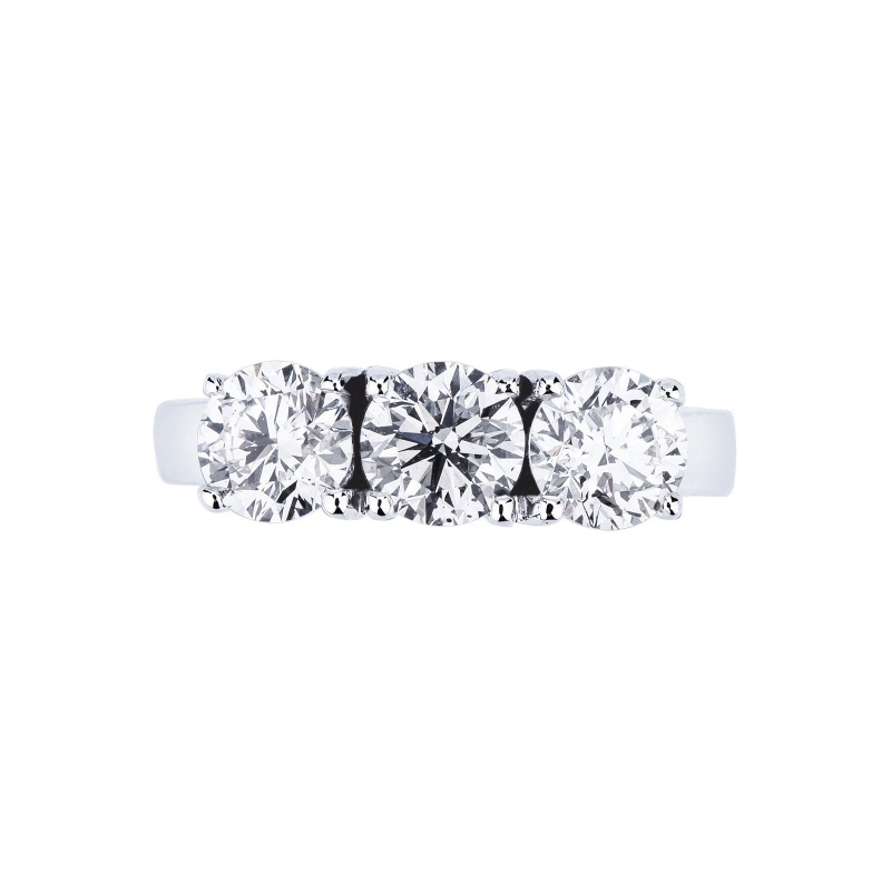 Anillo Trilogy en oro blanco 18k con diamantes 1,70 ct