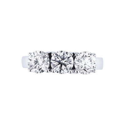Anillo Trilogy en oro blanco 18k con diamantes 1,70 ct