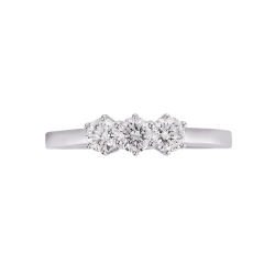 Sortija en oro blanco 18 kilates con 3 diamantes 0,45 quilates 2