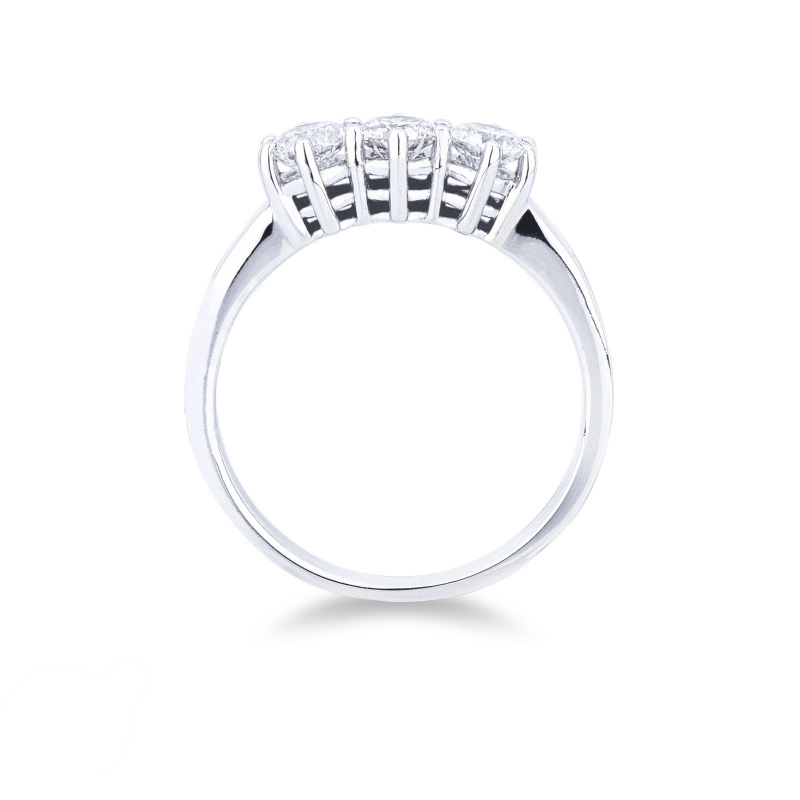 Anillo trilogy en oro blanco 18k con diamantes 0.80 ct