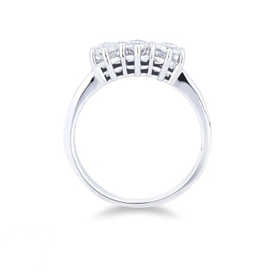 Anillo trilogy en oro blanco 18k con diamantes 0.80 ct