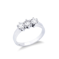 Anillo trilogy en oro blanco 18k con diamantes 0.80 ct