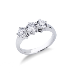 Anillo trilogía diamantes de 1,20 quilates en oro blanco de 18 kilates