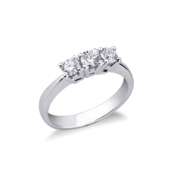 Anillo Trilogy Clásico en oro blanco de 18k con diamantes