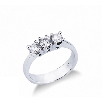 Anillo trilogy en oro blanco 18k con diamantes ct. 0.75