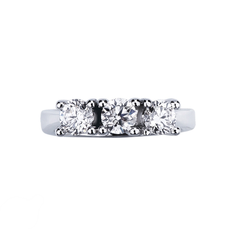 Anillo trilogy en oro blanco 18k con diamantes 1,15 ct