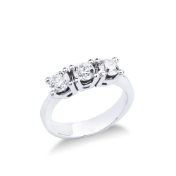Anillo Trilogy de mujer en oro blanco de 18k diamantes