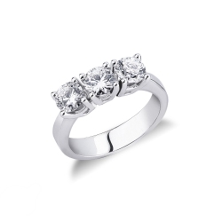 Anillo de mujer Trilogy en oro blanco de 18k con diamantes