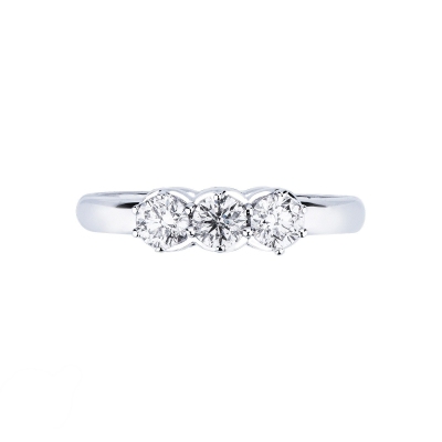 Anillo trilogy en oro blanco 18k con diamantes 0,60 ct
