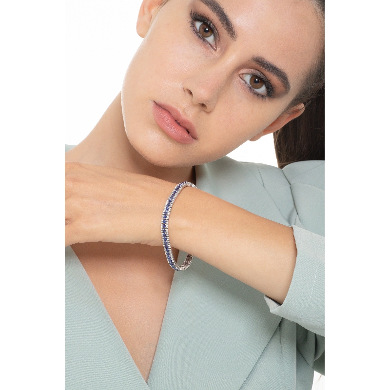Pulsera tenis hombre mujer zafiros y diamantes Pulsera tenis hombre mujer zafiros y diamantes