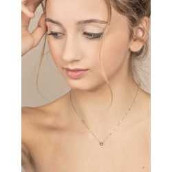 Collar oro blanco mujer con colgante en forma de estrella y diamante de 0.04 quilates 2