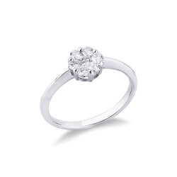 Anillo mujer ilusion en oro blanco de 18k con diamantes