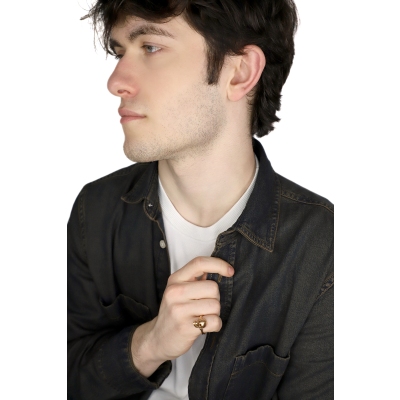 Anillo con calavera móvil en oro rosa 18k y diamantes 