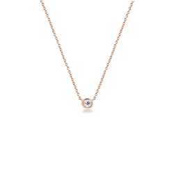Collar en oro rosa 750 corte brillante ct 0,25