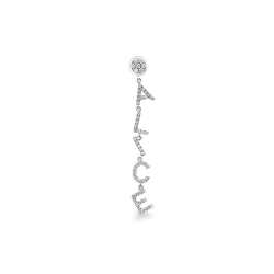 Colgante con nombre ALICE  oro blanco y diamantes