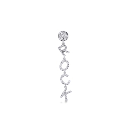 Colgante con letras ROCK oro blanco y diamantes