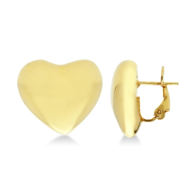 Pendientes corazón abombado oro amarillo 18K