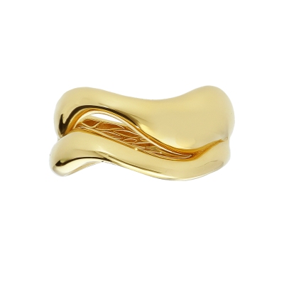 Anillo con ondas en oro amarillo 18K