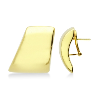 Pendientes rectangulares sinuosos en oro amarillo 18K