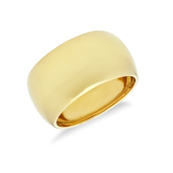 Anillo ancho brillante en oro amarillo 18k