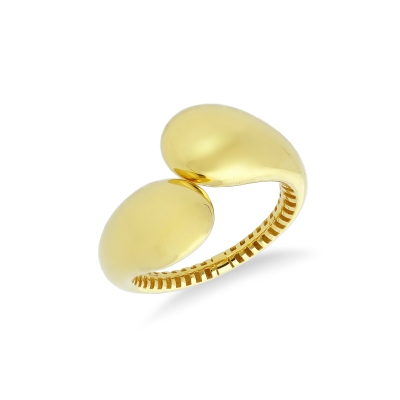 Anillo contrarié chunky en oro amarillo 18k
