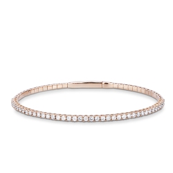 Brazalete rígido en oro rosa de 18k con diamantes