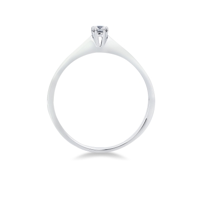 Solitario Compromiso Oro Blanco 18K Diamante 0,10 ct