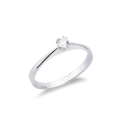 Anillo solitario de compromiso oro 18K con diamante central 0,15 quilates