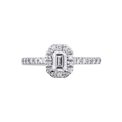Solitario oro blanco y diamante central 0,5 qt 2