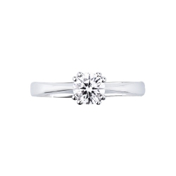 Anillo en oro blanco 18k con ocho garras y diamante 0,70 ct 2
